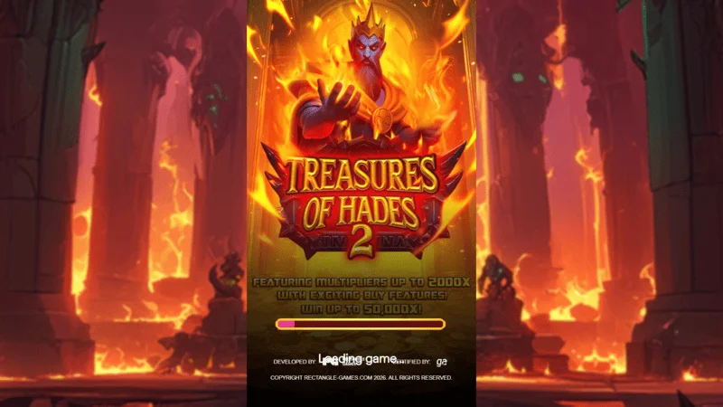 Treasures of Hades 2 — Skrin muat turun slot Rectangle Games dalam tetapan mitologi dunia bawah tanah